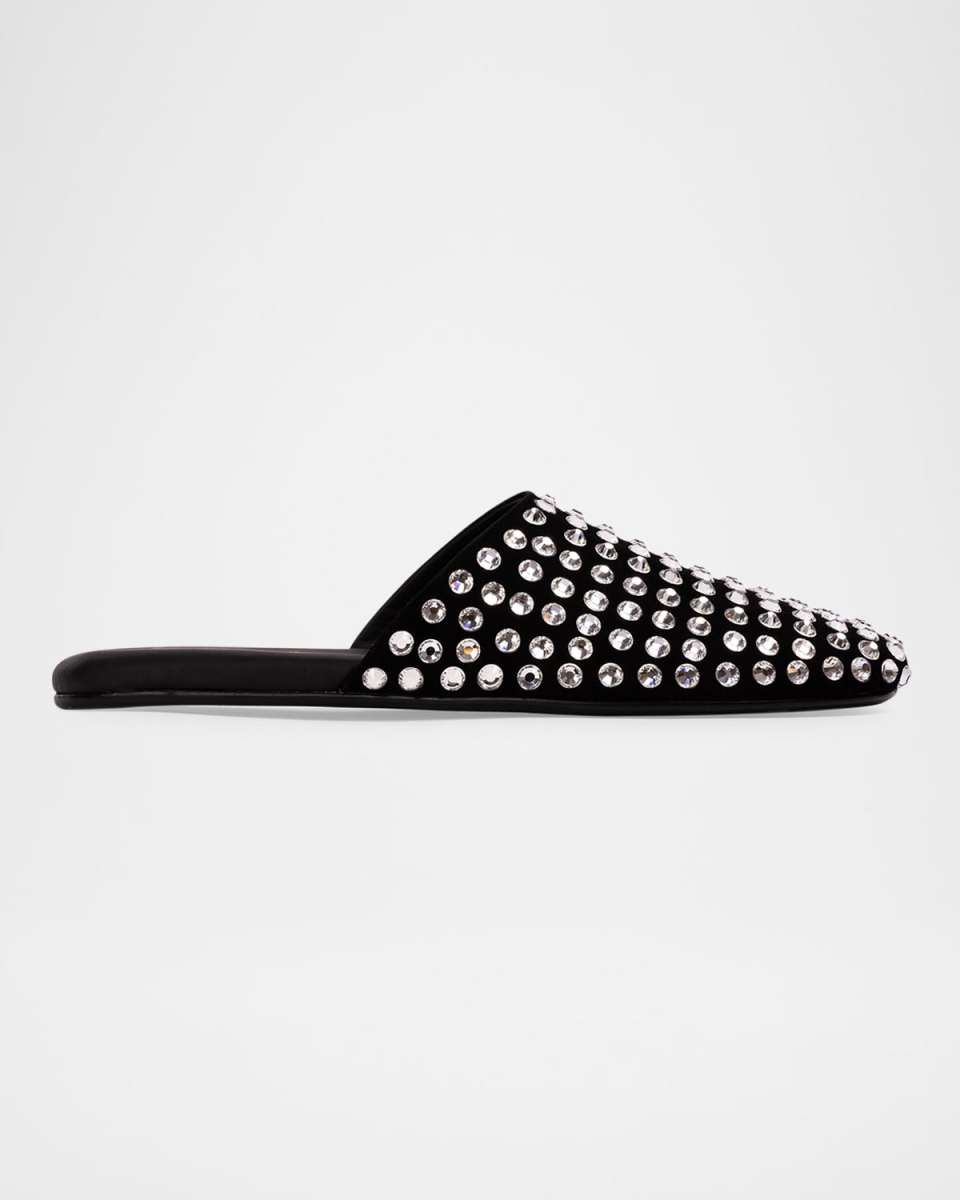 Shiloh Crystal Leather Slipper Mules